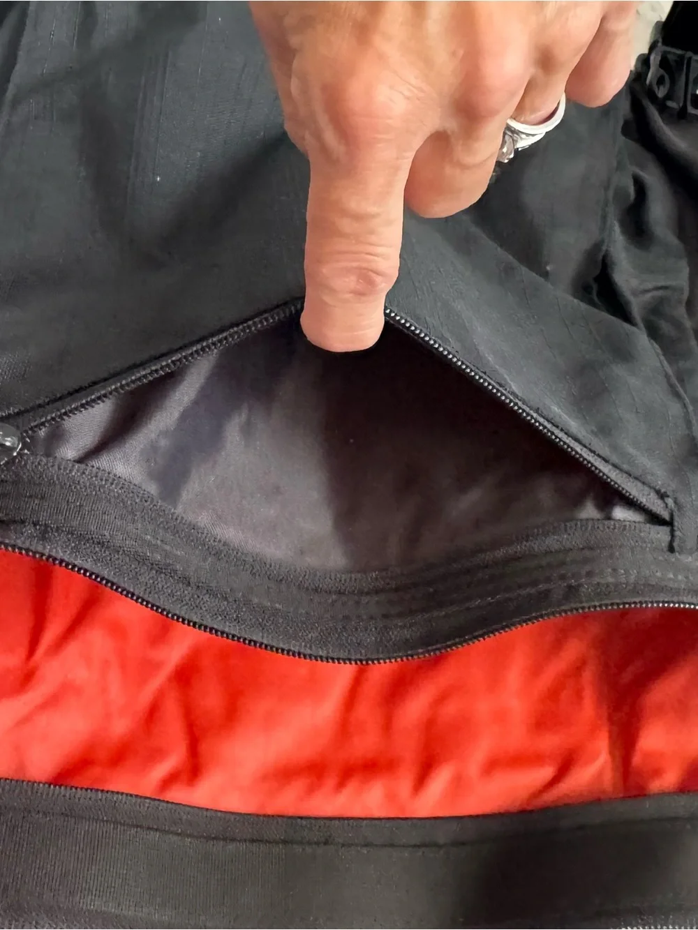 Nike Black shoulder bag with Red Interior Accents